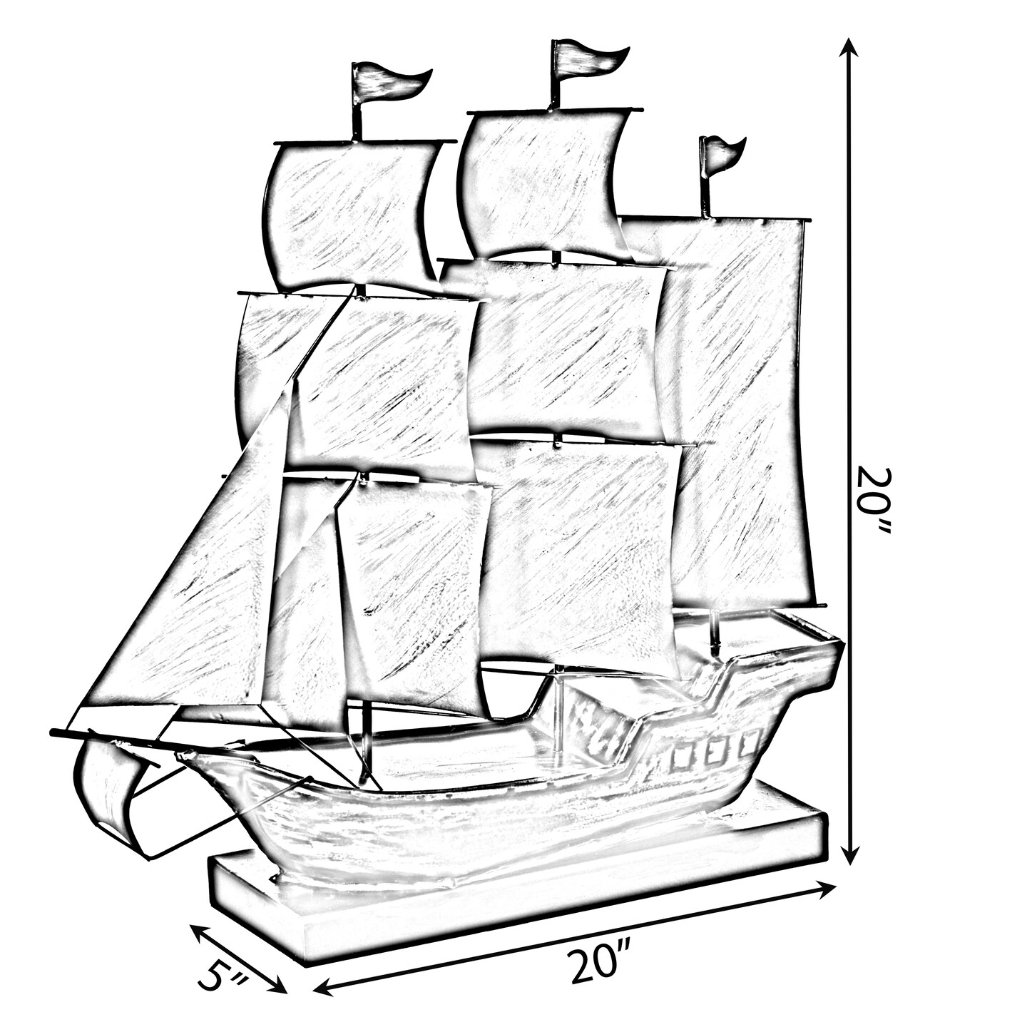 Nautical Home Decor Metal Sailboat Centerpiece Ship Decor Desktop Decoration