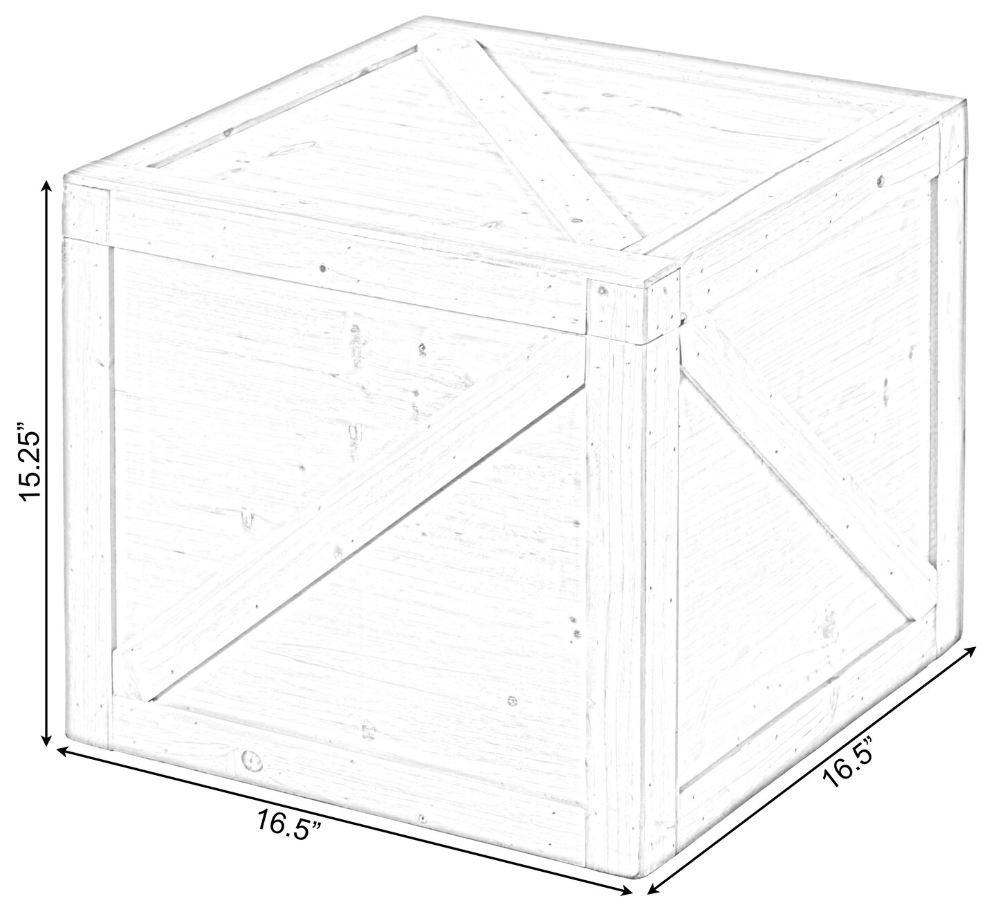 Square Decorative Wooden Chest Trunk