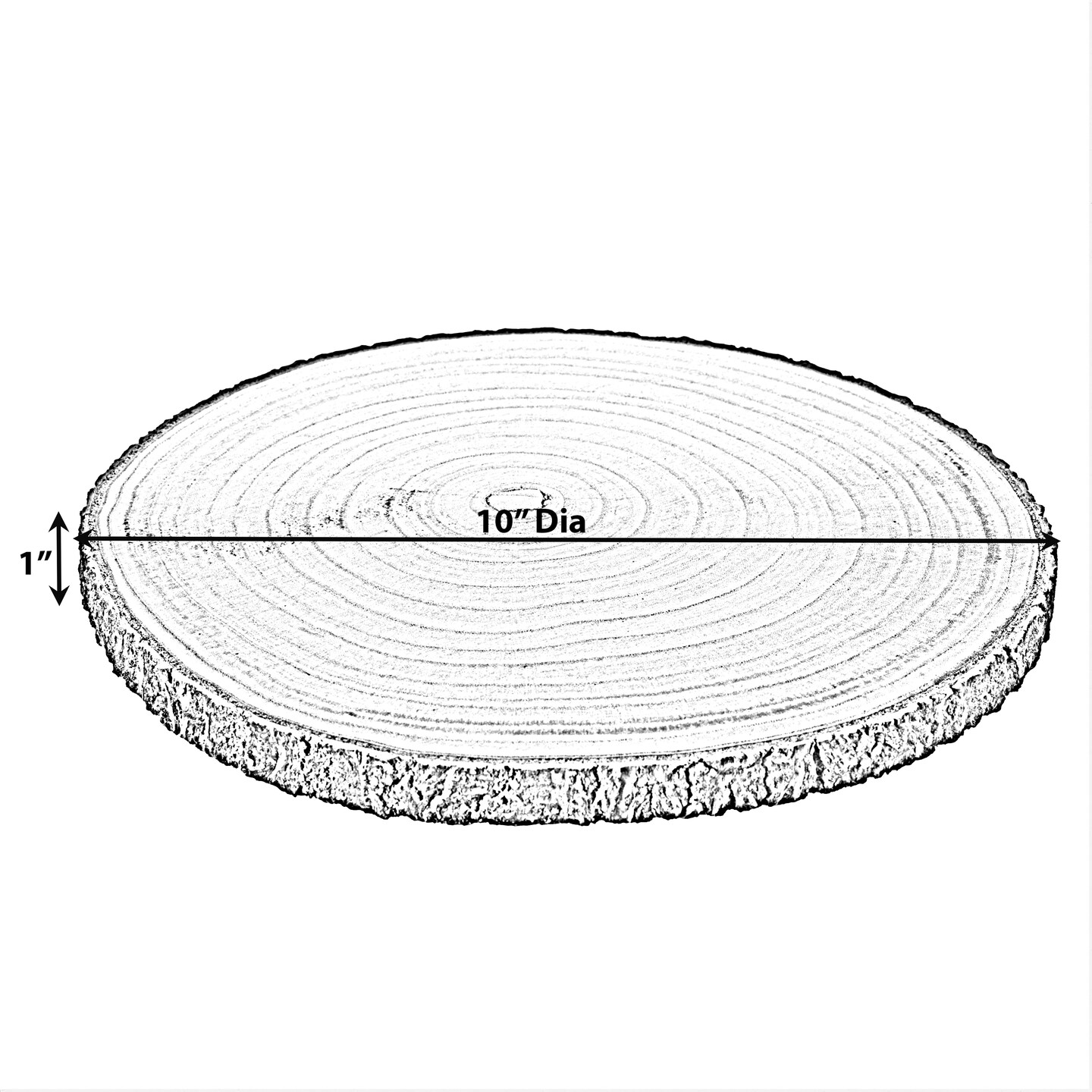 Home Decor Natural Wooden Bark Slice Tray Large Rustic Table Charger Centerpiece, Set of 4