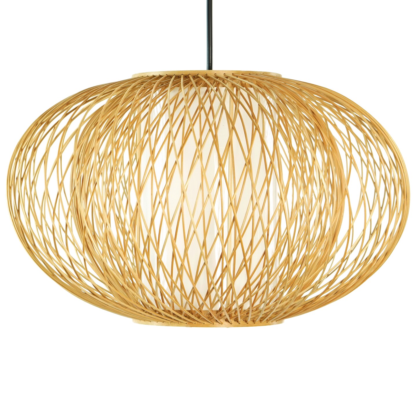 Handmade Modern Round Bamboo Wicker Rattan Lamp Hanging Light Shade