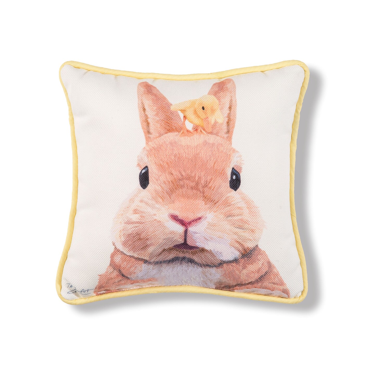 8&#x22; x 8&#x22; Bunny &#x26; Duckling Printed Throw Pillow
