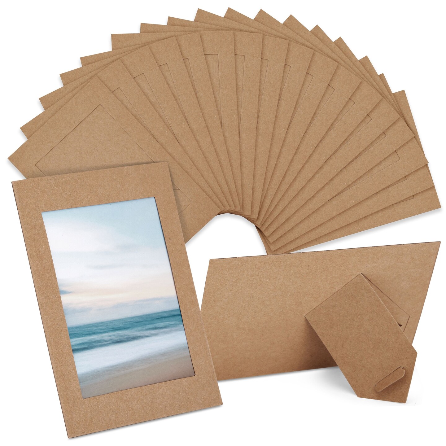 50 Pack Cardboard Photo Picture Frames Easel, White, 4x6 in