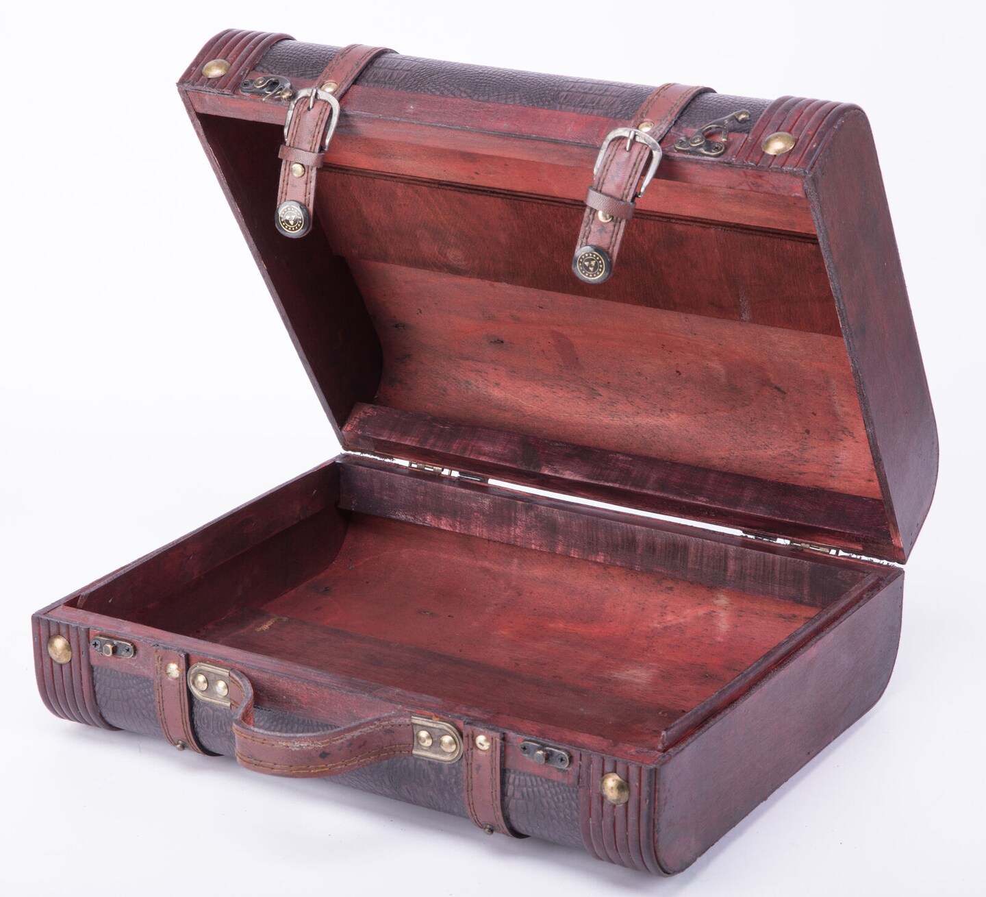 Decorative Wooden Leather Suitcase