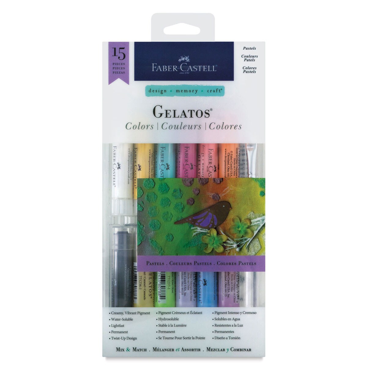 Faber-Castell Gelatos Sets - Assorted Pastel Colors, Set of 15