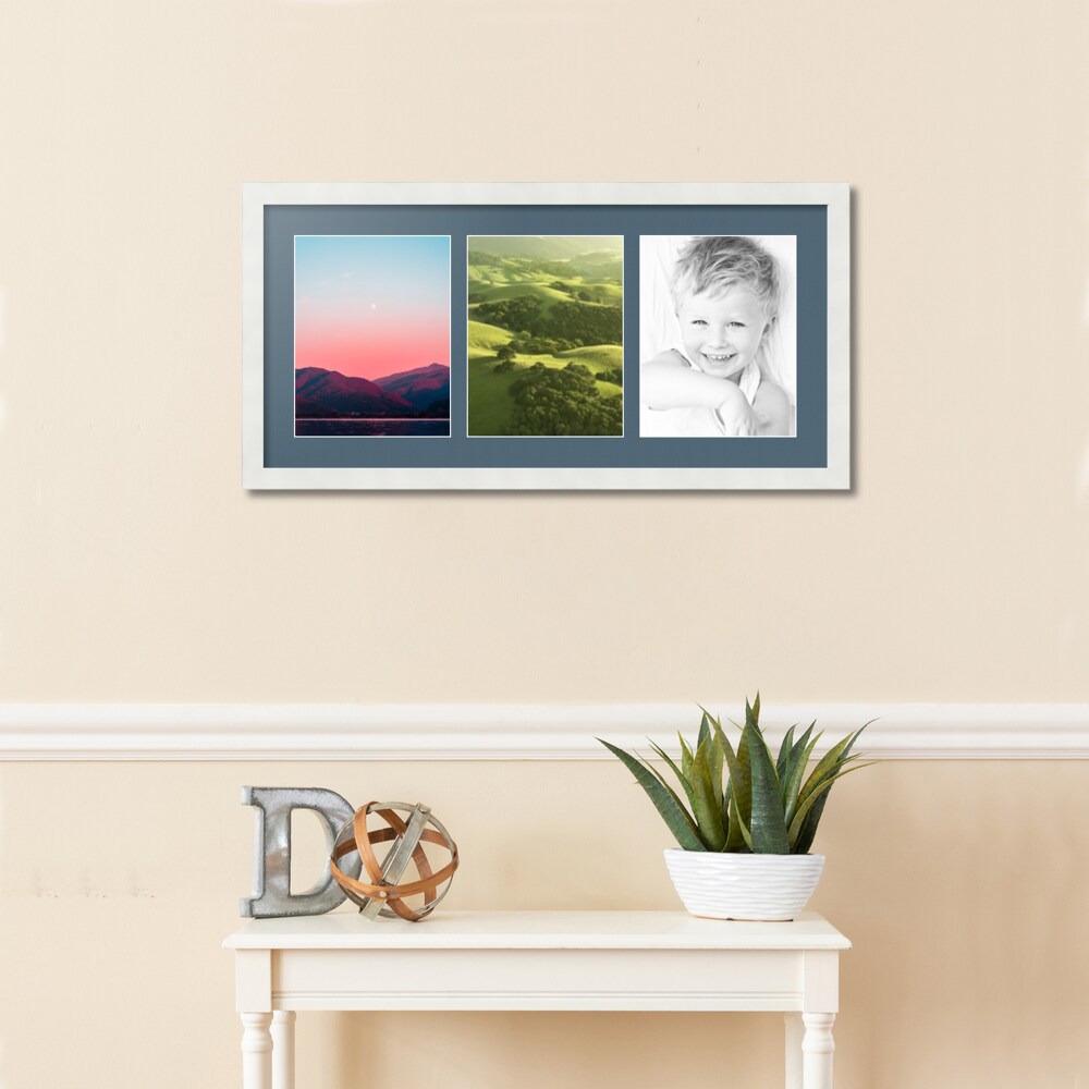 ArtToFrames Collage Photo Picture Frame with 3 - 8.5x11 inch Openings, Framed in White with Over 62 Mat Color Options and Plexi Glass (CSM-3966-28)