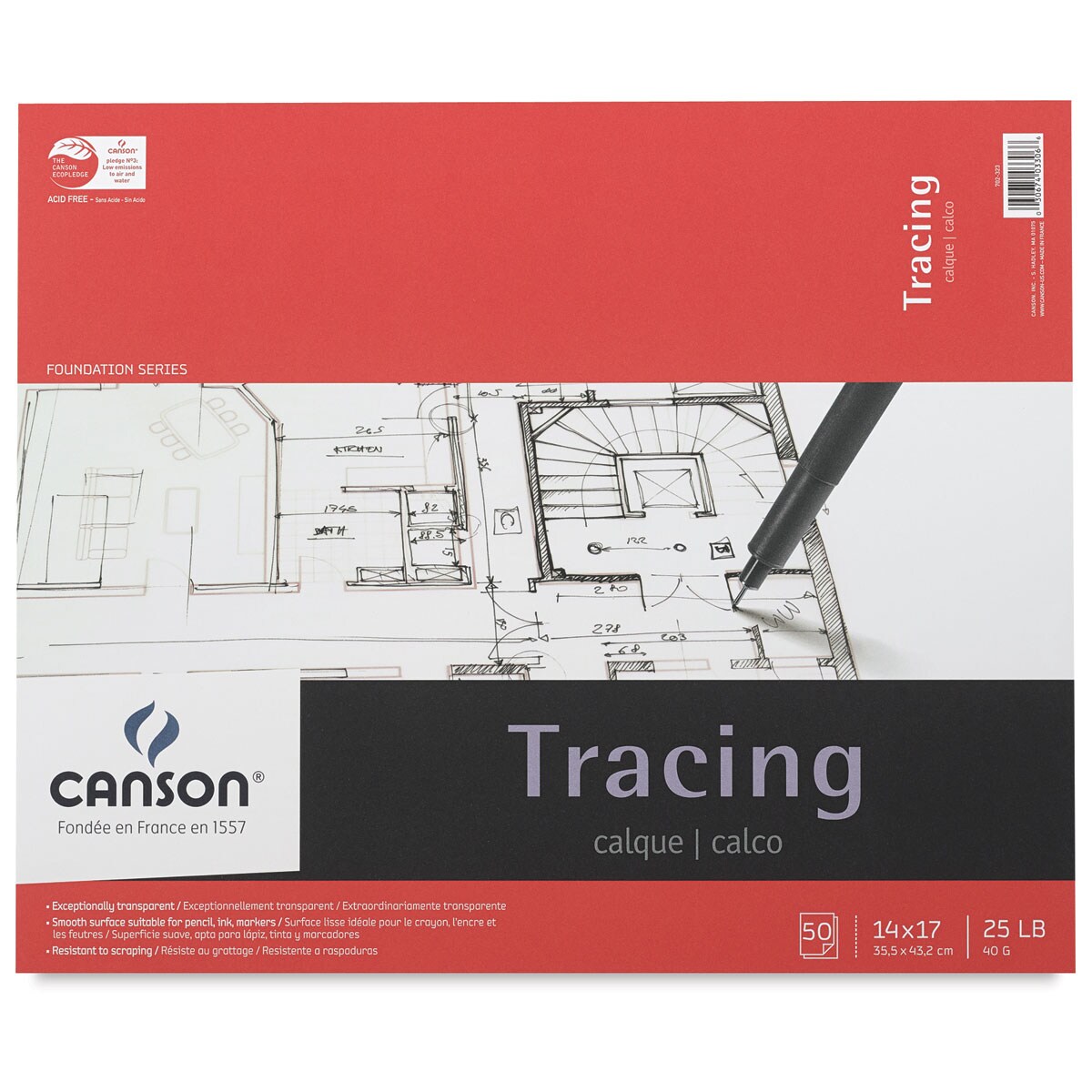 Canson Artist Series Tracing Paper Pad - 14&#x22; x 17&#x22;, 50 Sheets
