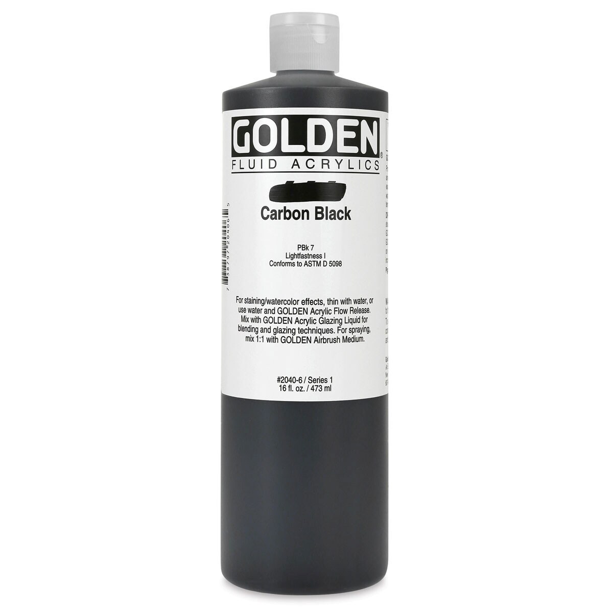 Golden Fluid Acrylics Carbon Black, 16 oz bottle Michaels