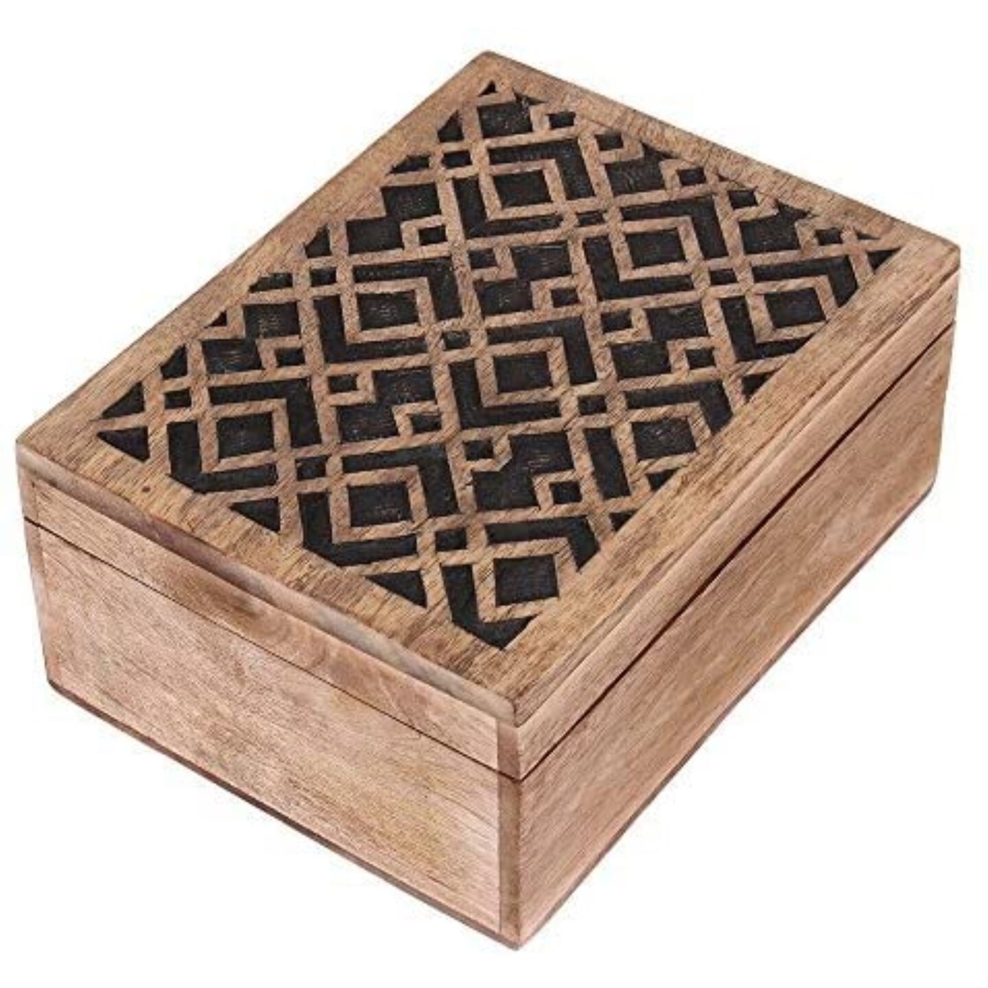 Decorative Wooden Jewelry Box Multipurpose Keepsake Storage Chest