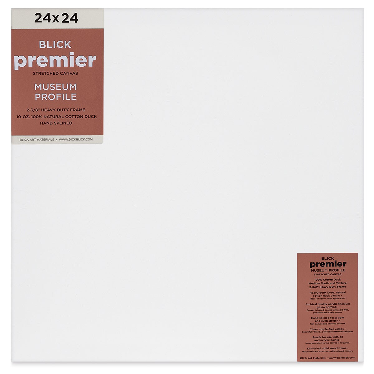 Blick Premier Stretched Cotton Canvas - Museum Profile, Splined, 24&#x22; x 24&#x22;