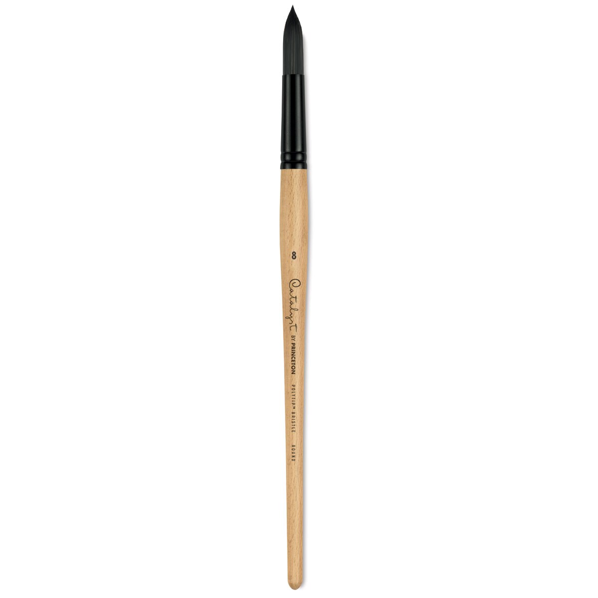 Princeton Catalyst Polytip Bristle Brush - Round, Long Handle, Size 8