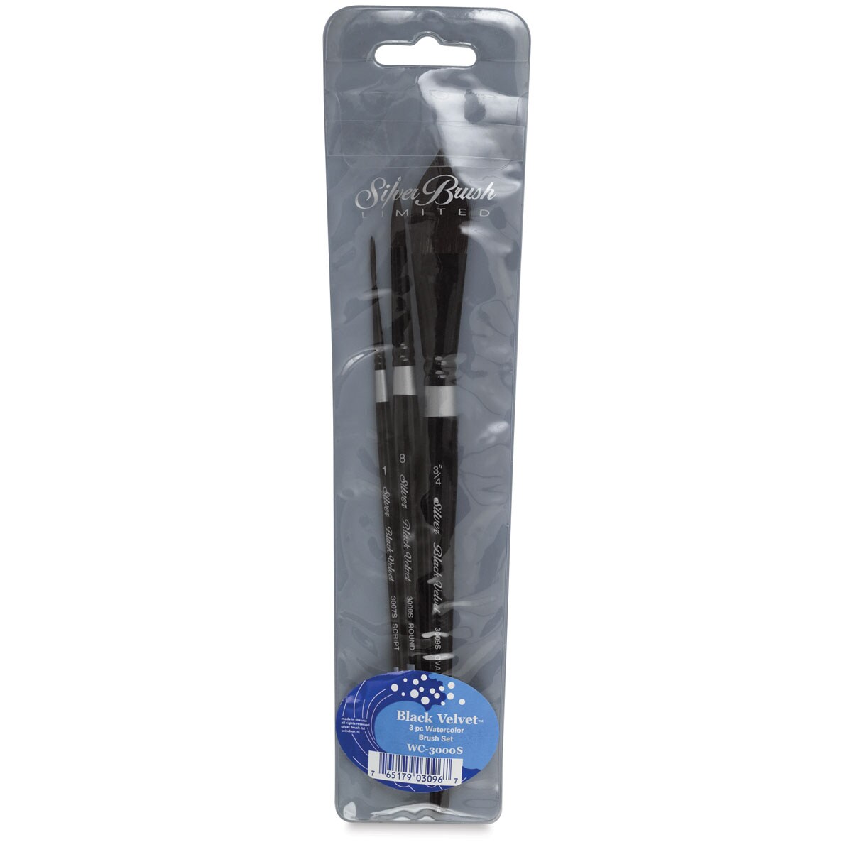 Silver Brush Black Velvet Watercolor Brush Set - Assorted, Set of 3