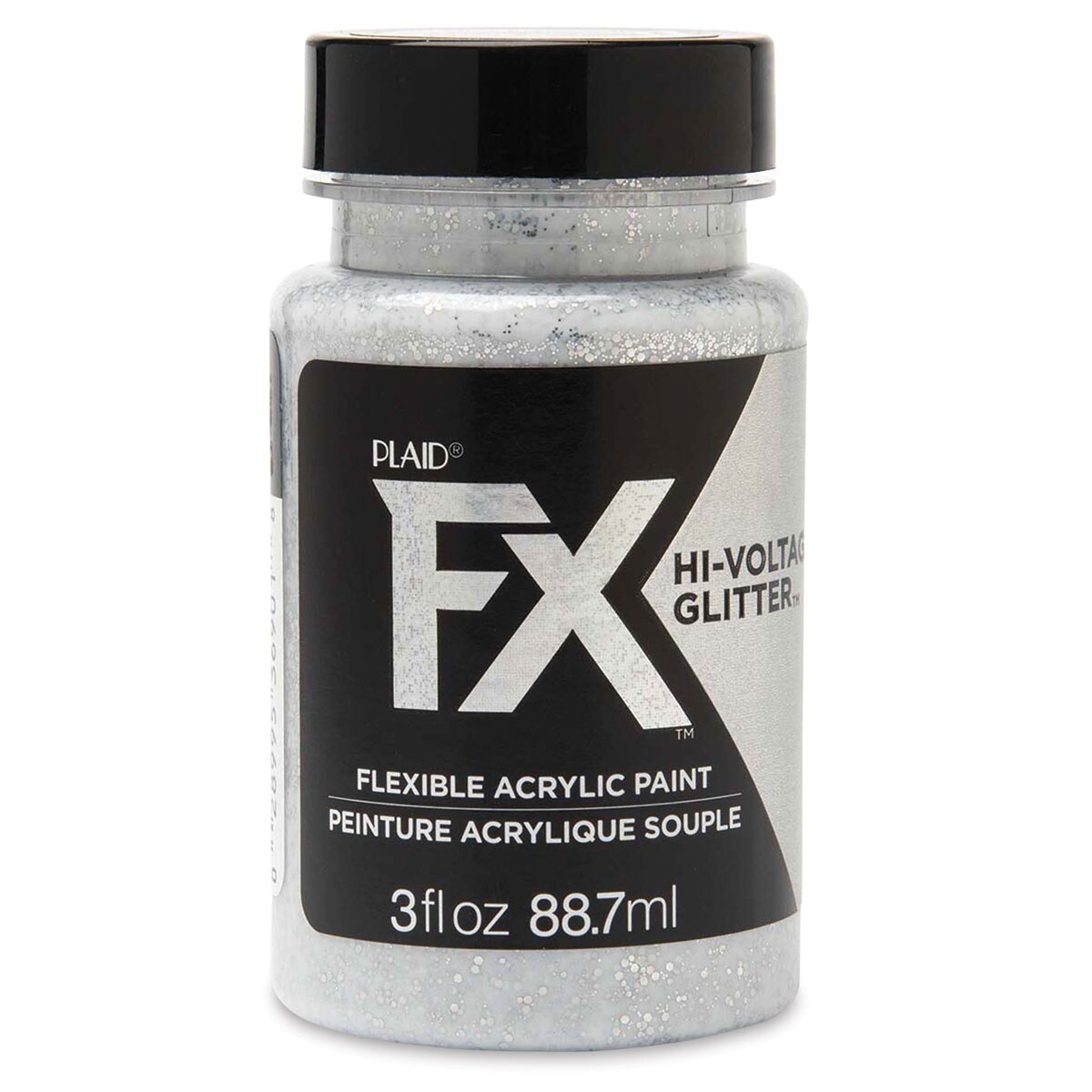 Plaid FX Hi-Voltage Glitter Flexible Acrylic Paint - Silver, 3 oz