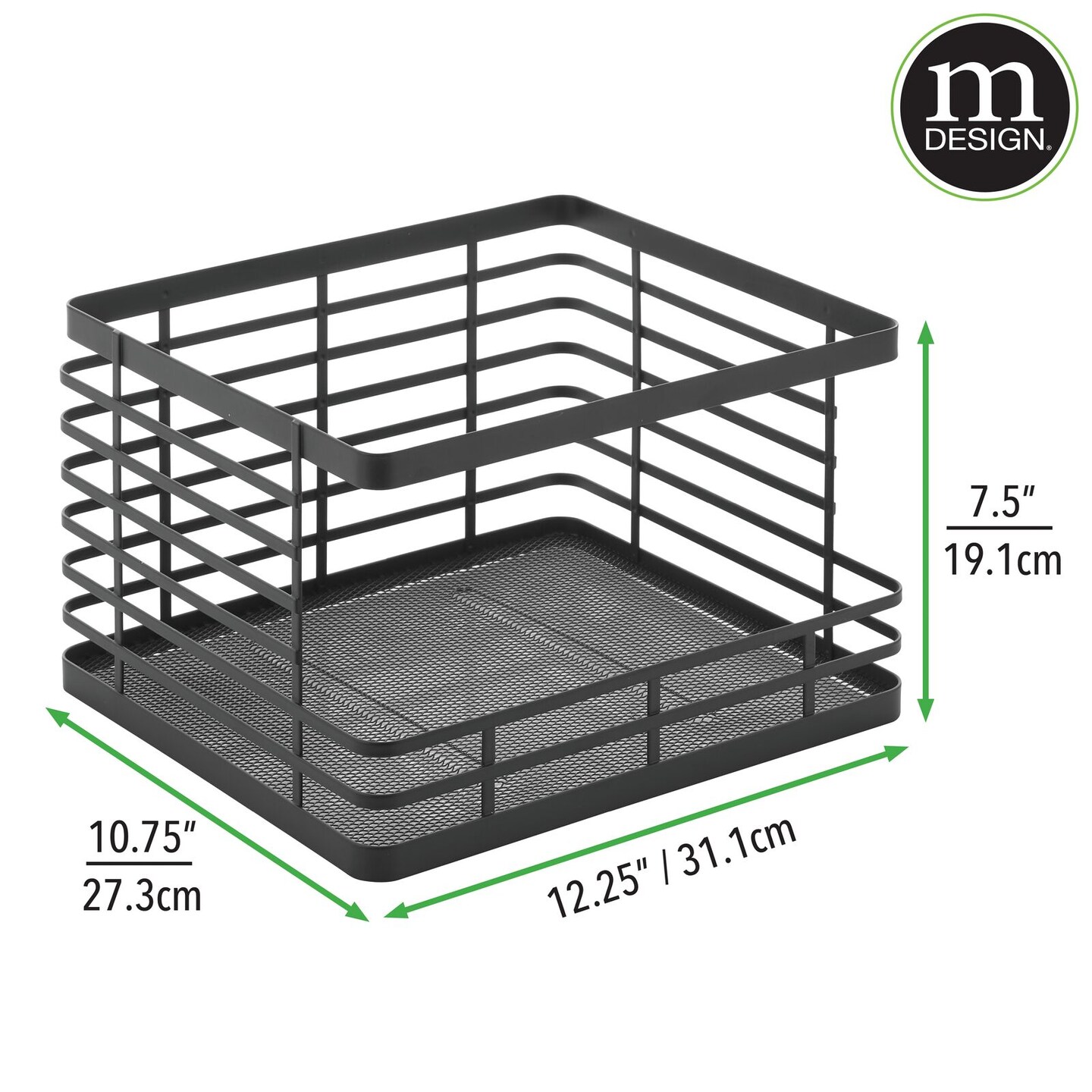 mDesign Modern Metal Wire Kitchen Cabinets, Pantry - 2 Pack