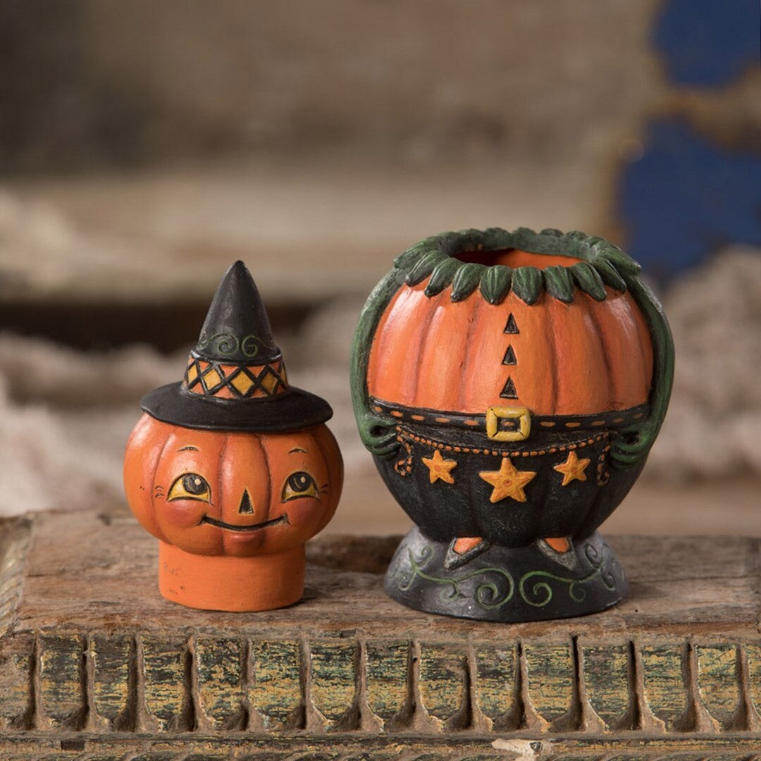 Johanna Parker For Bethany Lowe Designs Pumpkin Pete Spooks Jar 