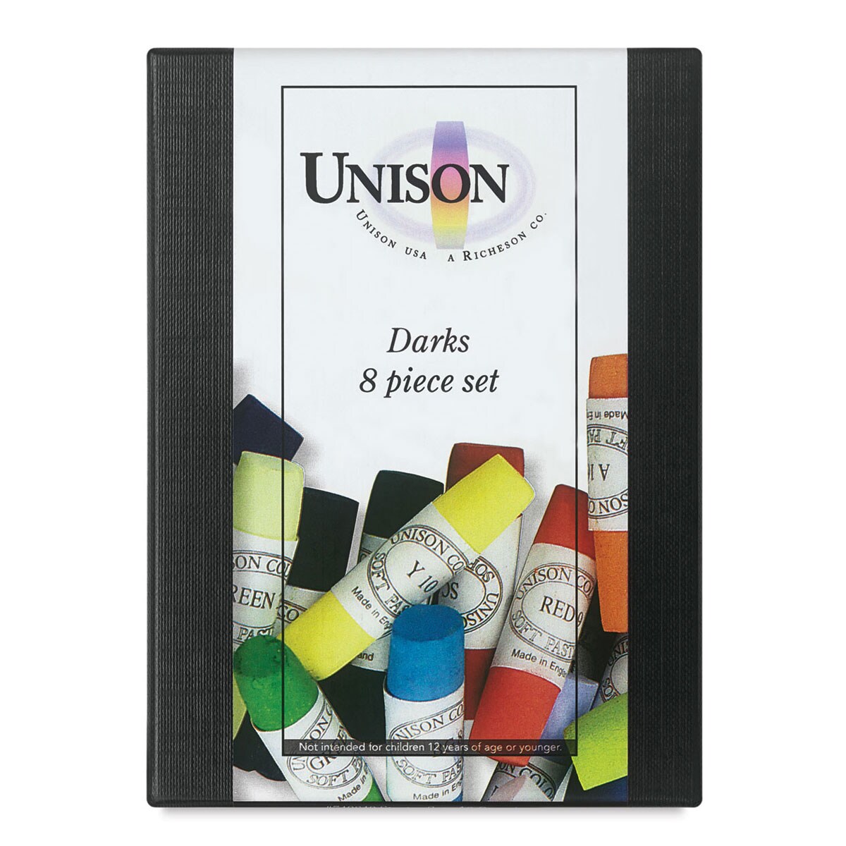 Unison Handmade Pastel Set - Dark Colors, Set of 8, Full Stick