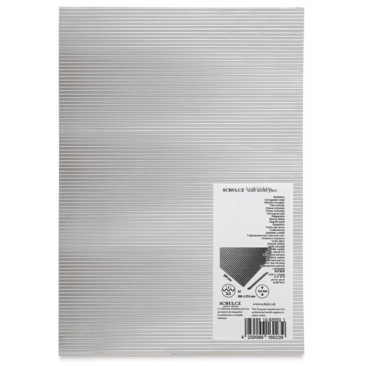 Schulcz Structured Aluminum Sheet - Wave, 3 mm, 7-5/8&#x22; x 11-3/4&#x22;