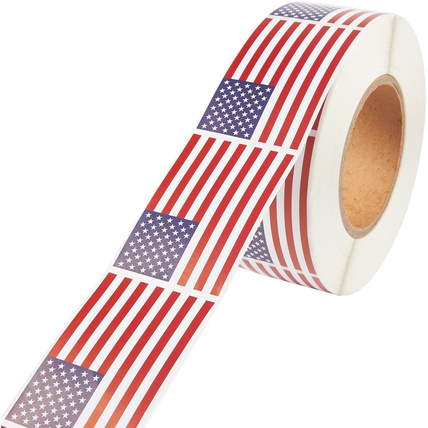 Juvale 1000 Piece American Flag Sticker Roll - 2 x 3 in Adhesive Flag Decals for 4th of July, Memorial Day, Election Day, Scrapbooking, Gift Wrapping, Party Favors, and Crafts, Patriotic Decorations