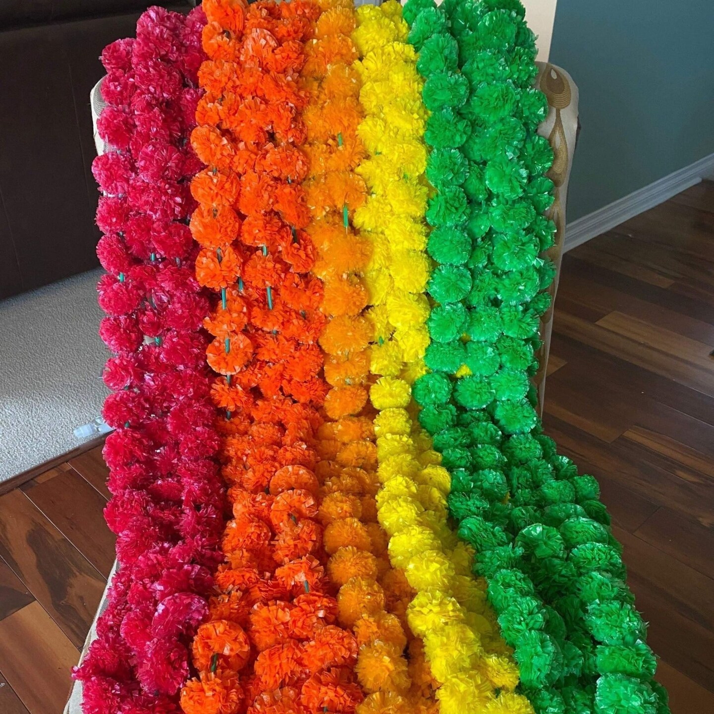 5 Strings Artificial Marigold Strings, Ugadi Decoration, Indian Decor Michaels