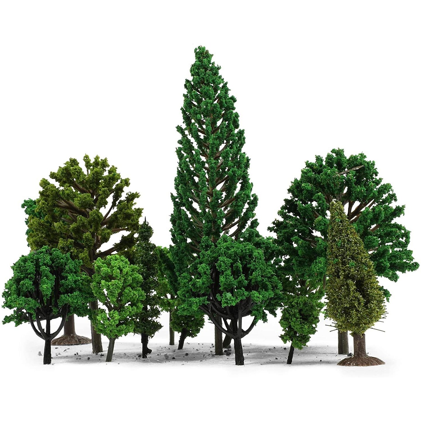 Miniature Model Trees for Dioramas, DIY Crafts (11 Sizes, 55 Pieces)
