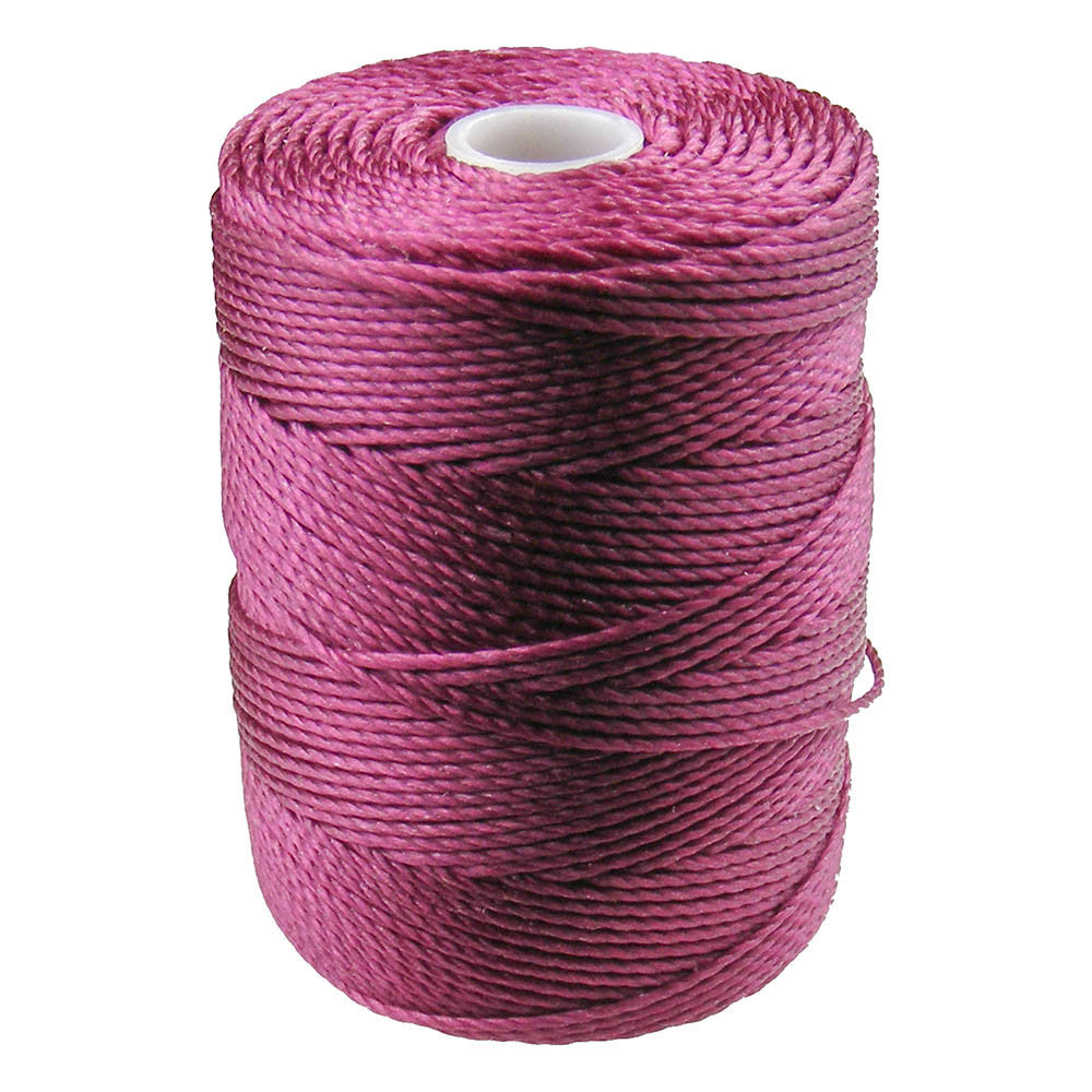 C-LON Bead Cord, Raspberry - 0.5mm, 92 Yard Spool