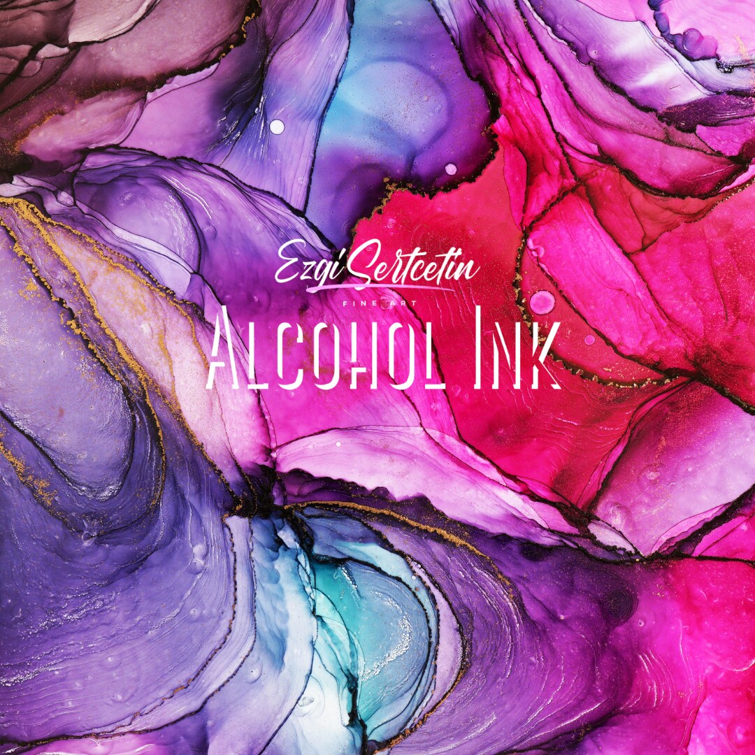 Premium Alcohol Ink | Metallic and Vibrant | High Saturated Unique Colors | For Tumblers, Coasters, Resin Dye, Alcohol Ink Paper, Yupo, Resin Petri Dish | 4 oz by volume | by Ezgi Sertcetin