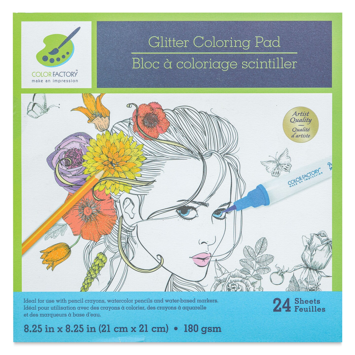 Color Factory Glitter Coloring Pad - Fashionista, 24 Sheets