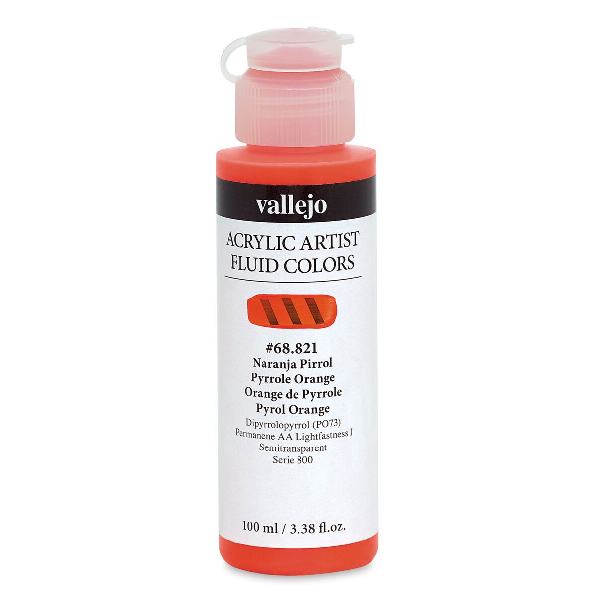Vallejo Fluid Acrylic - Pyrrole Orange, 100 ml