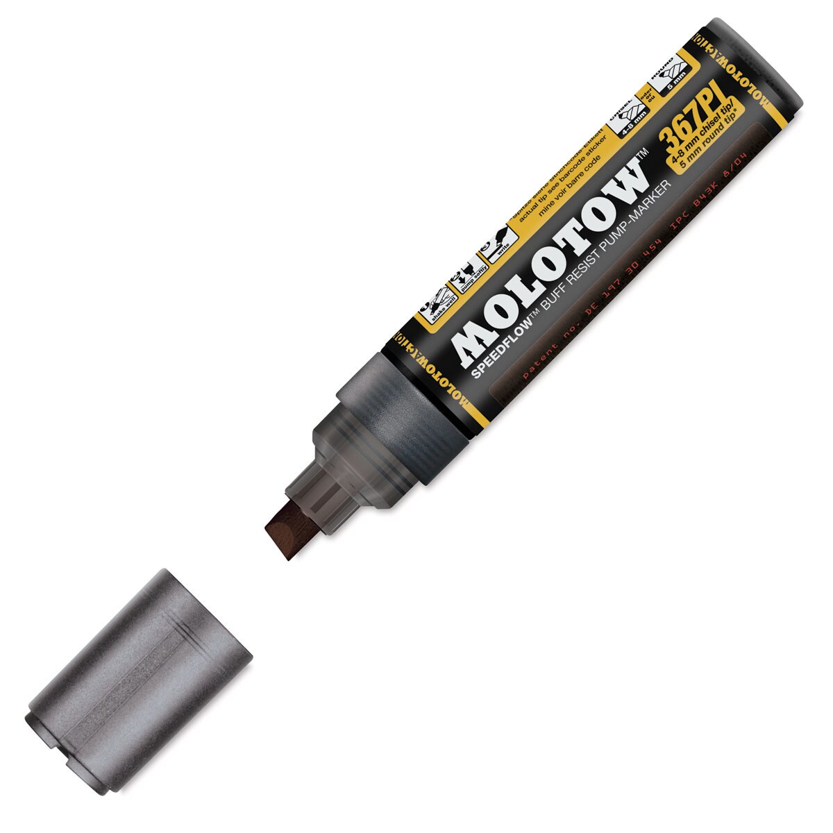 Molotow Speedflow Marker - 4-8 mm Tip, Chisel, Copper Black