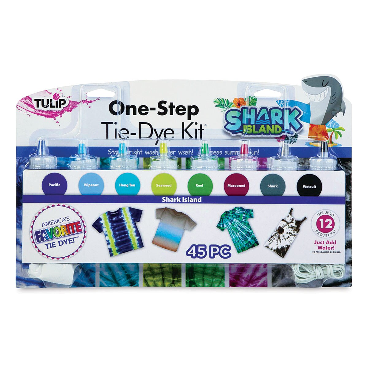 Tulip One-Step Tie-Dye Kit - Shark Island, Kit of 8 Colors