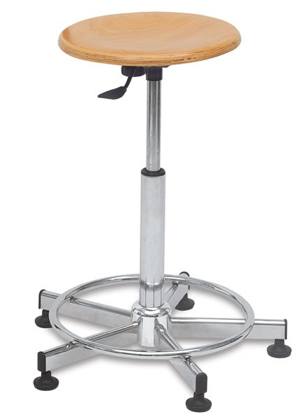 Bieffe Drafting Stool - Birch and Chrome