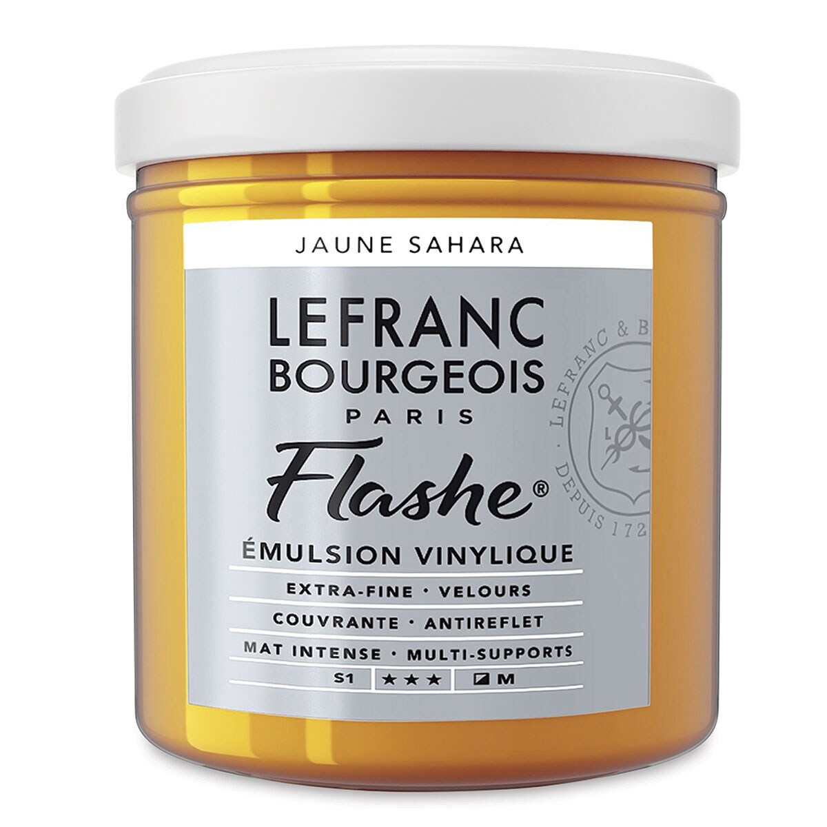 Lefranc &#x26; Bourgeois Flashe Vinyl Paint - Sahara Yellow, 125 ml jar