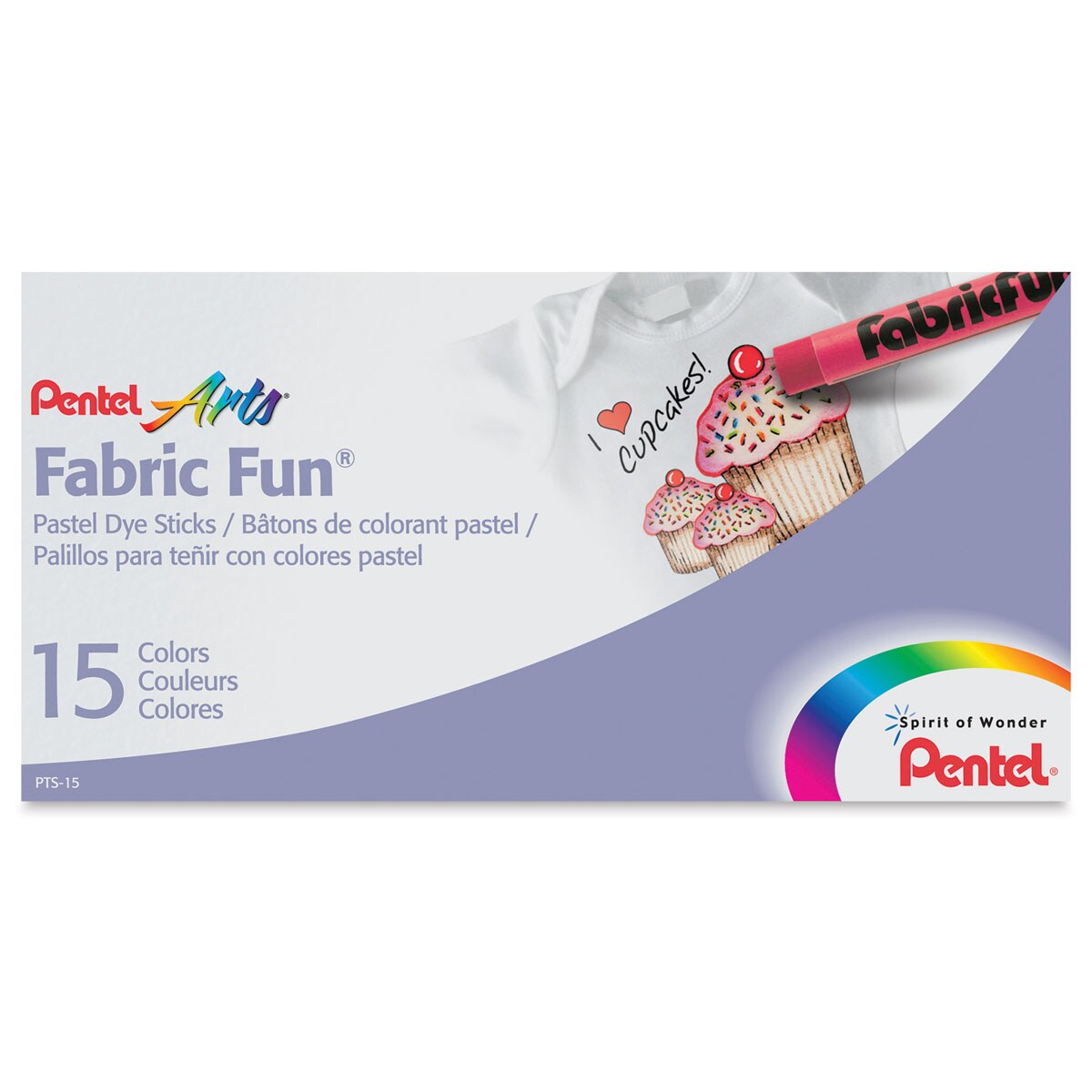 Pentel Fabric Fun Fabric Pastels - Assorted Colors, Set of 15