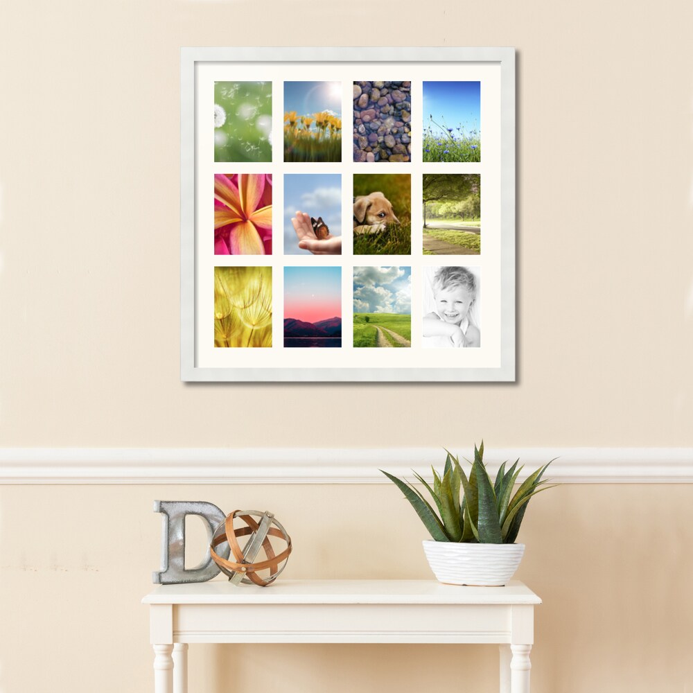 ArtToFrames Collage Photo Picture Frame with 12 - 5x7 inch Openings, Framed in White with Over 62 Mat Color Options and Plexi Glass (CSM-3966-229)