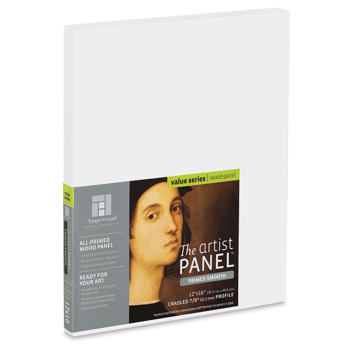 Ampersand Value Series Artist Panel - Smooth, 12&#x22; x 16&#x22;, 7/8&#x22; Cradle