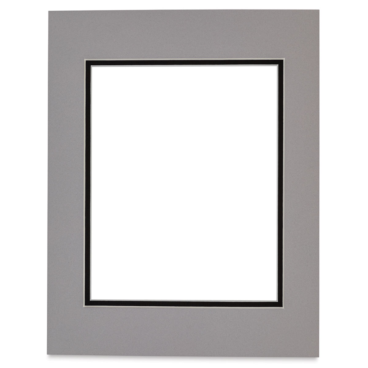 Savage Pre-Cut Double Mat - Oxford Grey/ Matte Black, 11&#x22; x 14&#x22; (8&#x22; x 10&#x22; Opening)