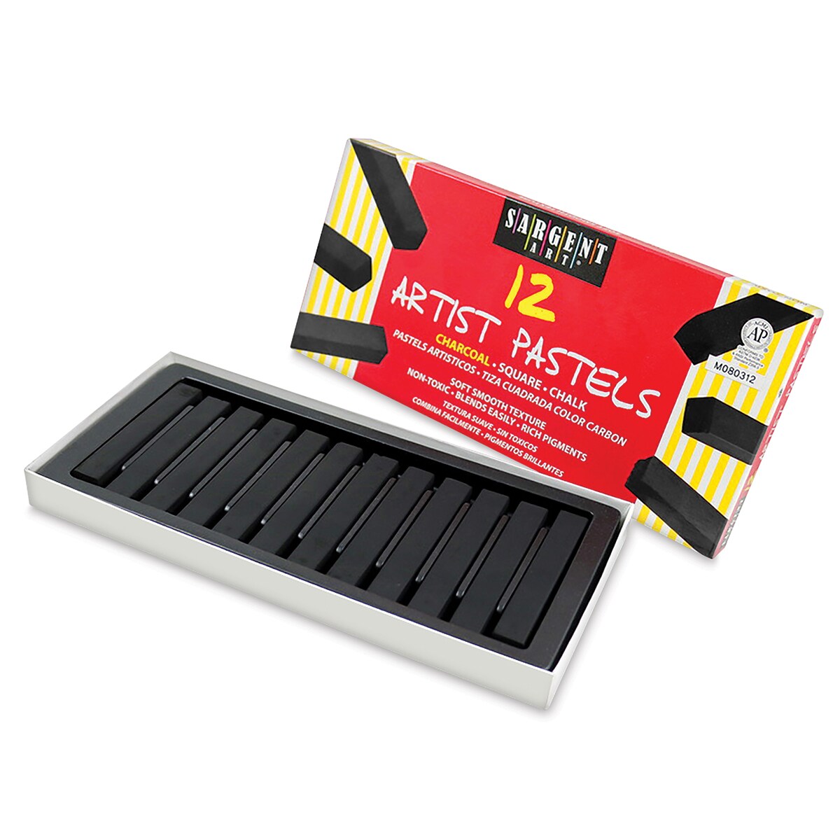 Sargent Art Square Chalk Pastels - Charcoal Colors, Set of 12