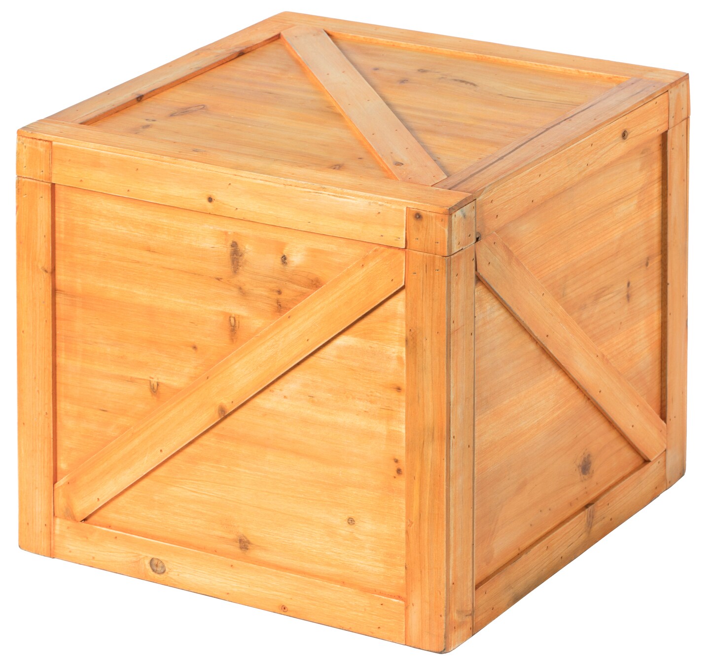 Square Decorative Wooden Chest Trunk