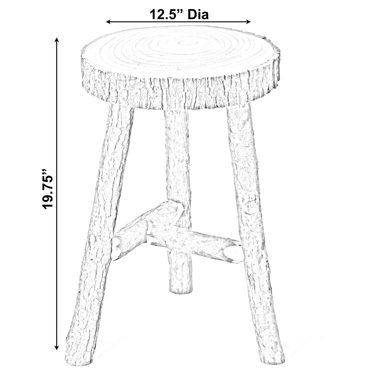 Decorative Antique Log Cabin Natural Wooden Accent Stool Side Table