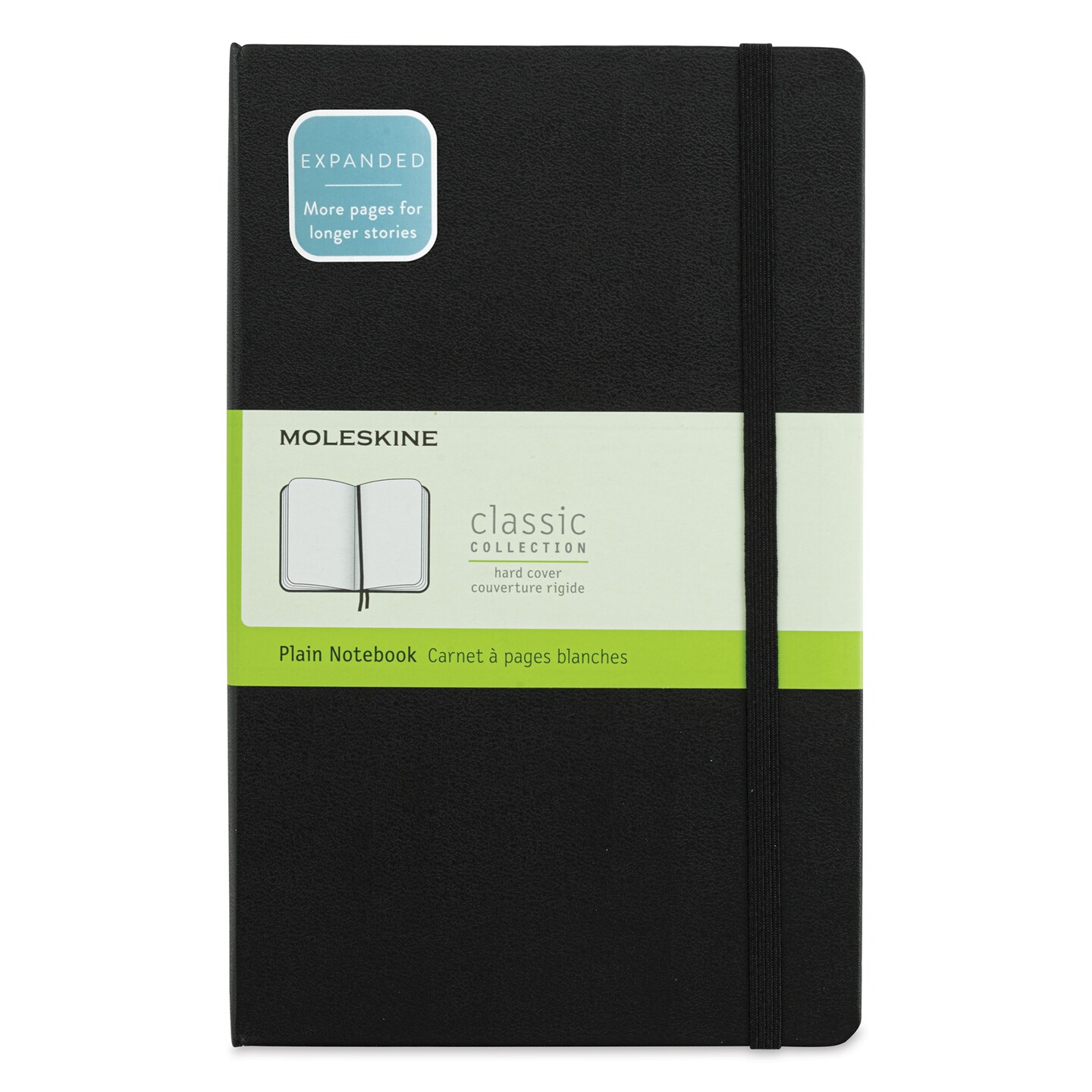 Moleskine Classic Expanded Hardcover Notebook - Blank, Black, Large, 8-1/4&#x22; x 5&#x22;