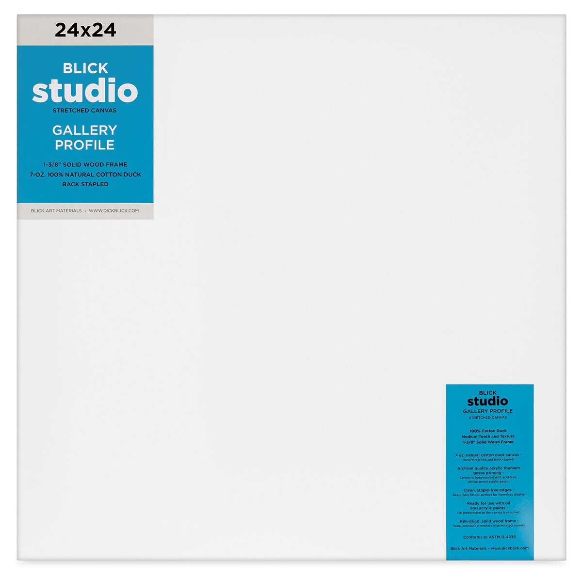 Blick Studio Stretched Cotton Canvas - Gallery Profile, 24&#x22; x 24&#x22;