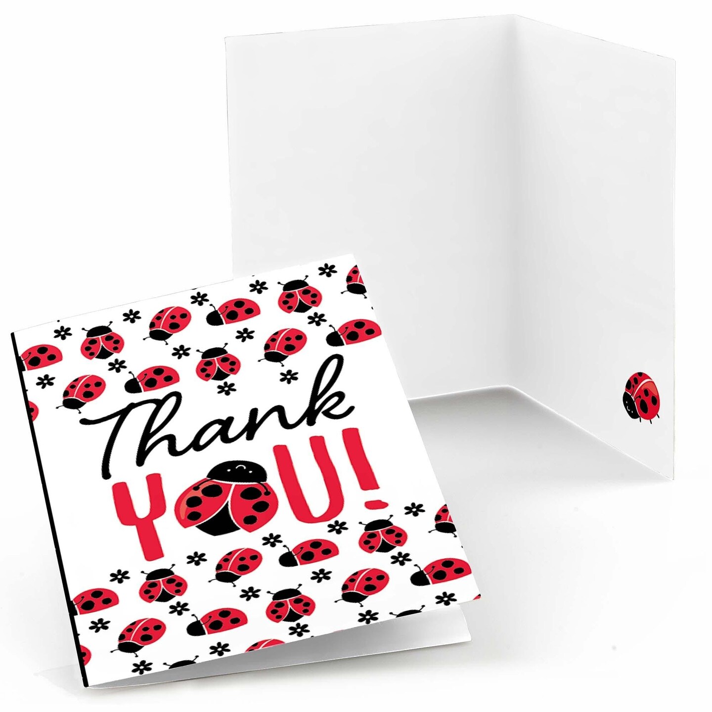 Big Dot of Happiness Happy Little Ladybug - Baby Shower or Birthday Party Thank You Cards (8 count)
