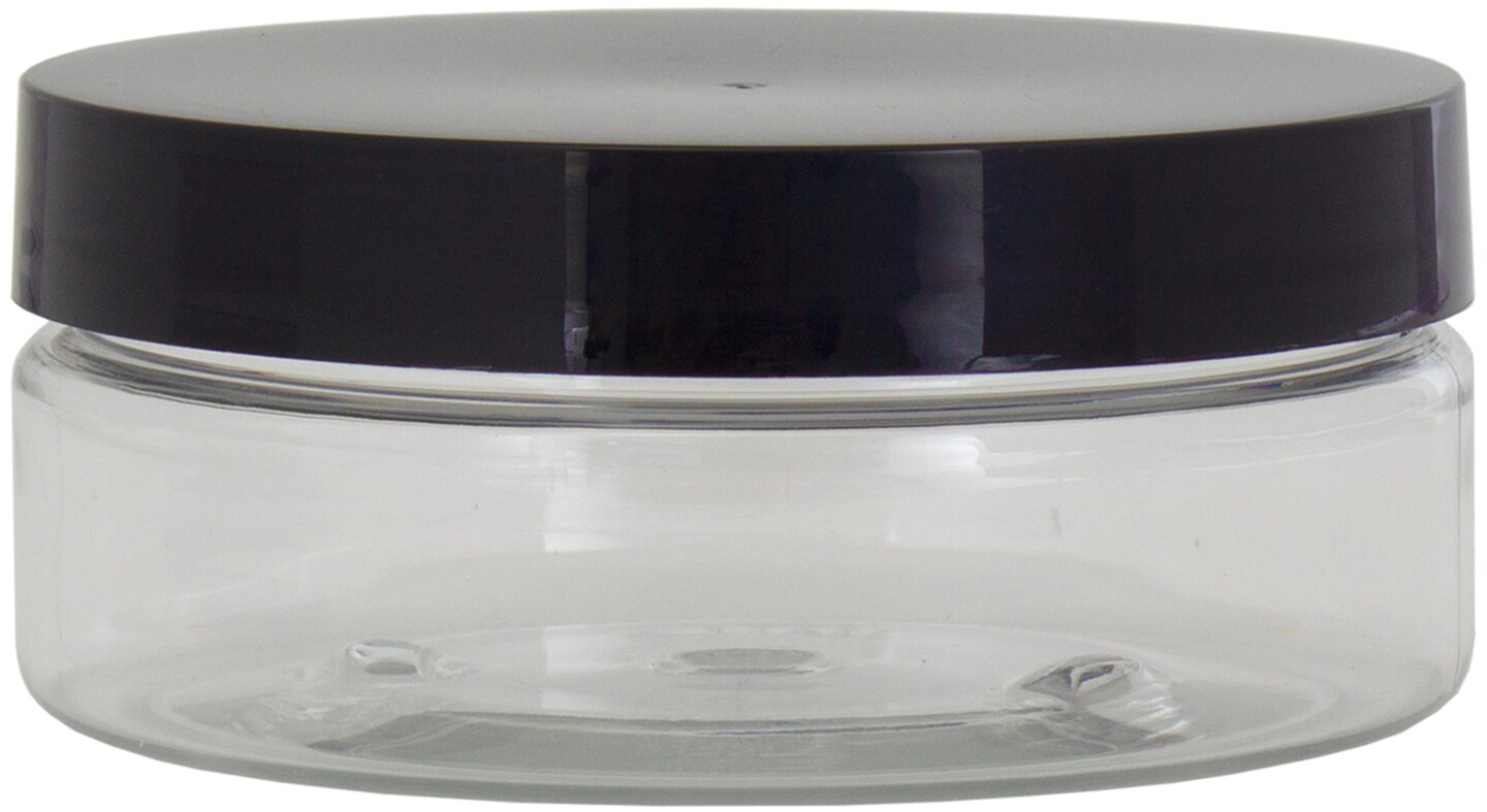 Jar W/Black Lid -Clear