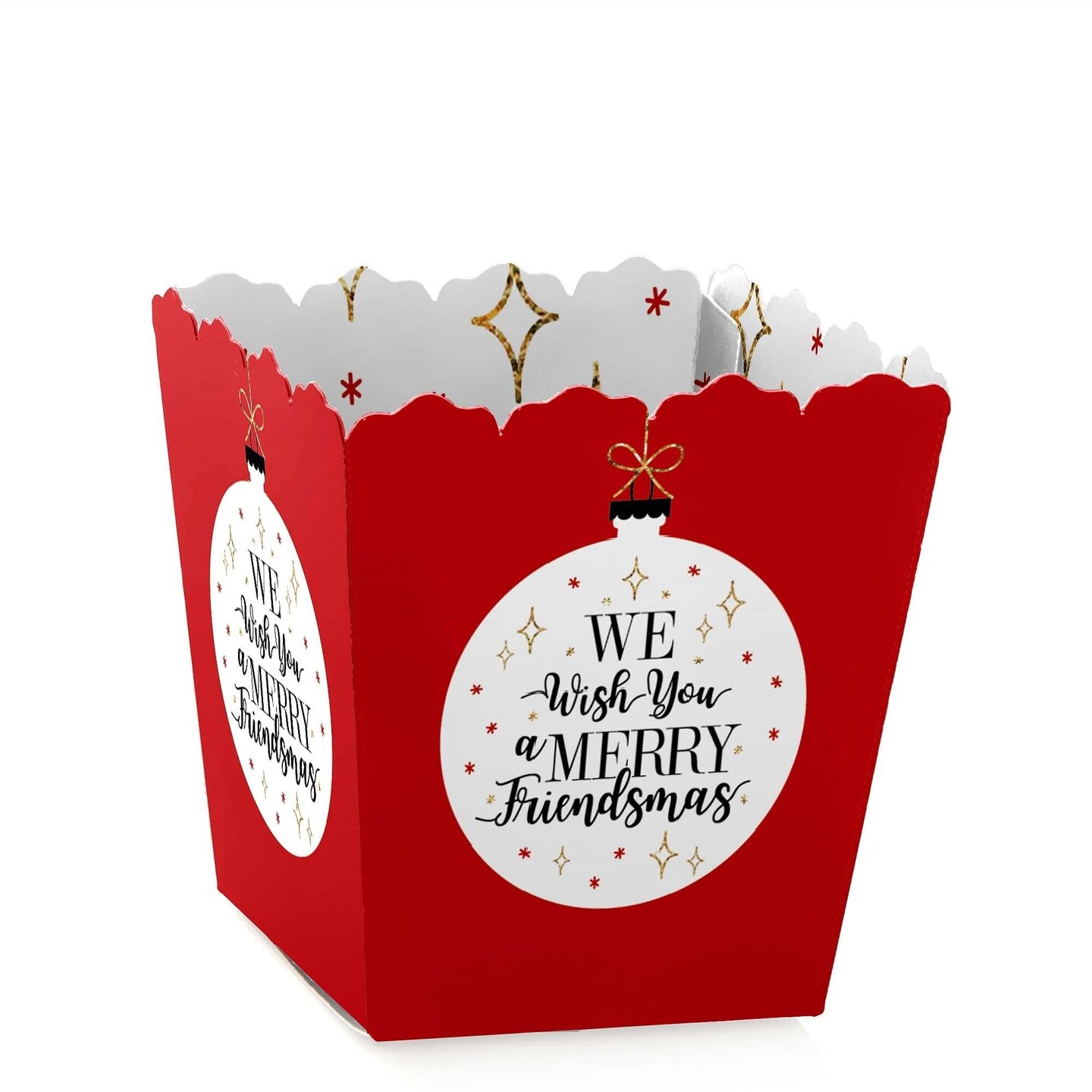 Big Dot of Happiness Red and Gold Friendsmas Party Mini Favor Boxes
