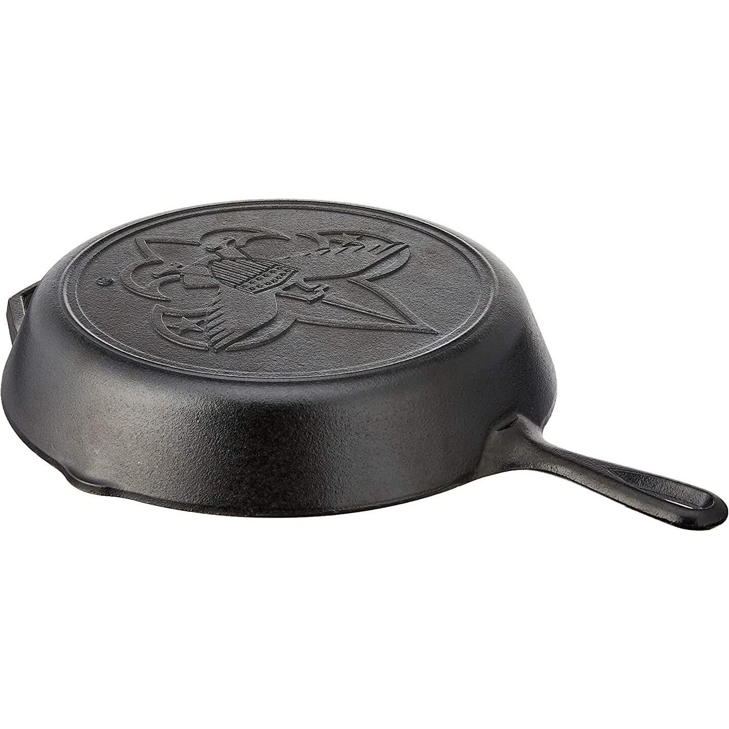 Lodge 12" Round Cast Iron Skillet w/ Boy Scout Logo on Bottom - Thumbnail 5