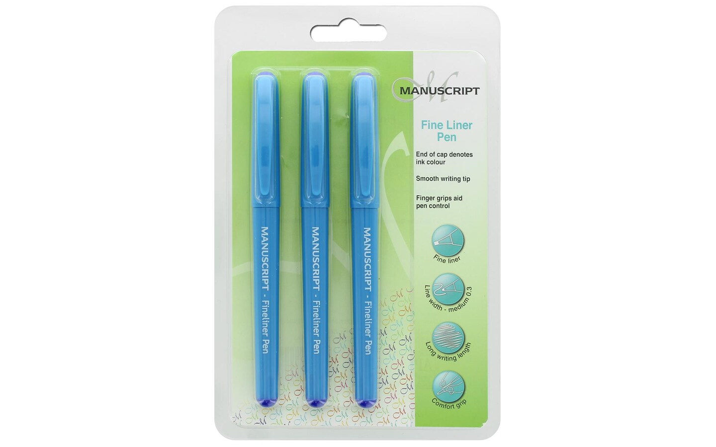 Manuscript Fineliners Triple Pk Blue