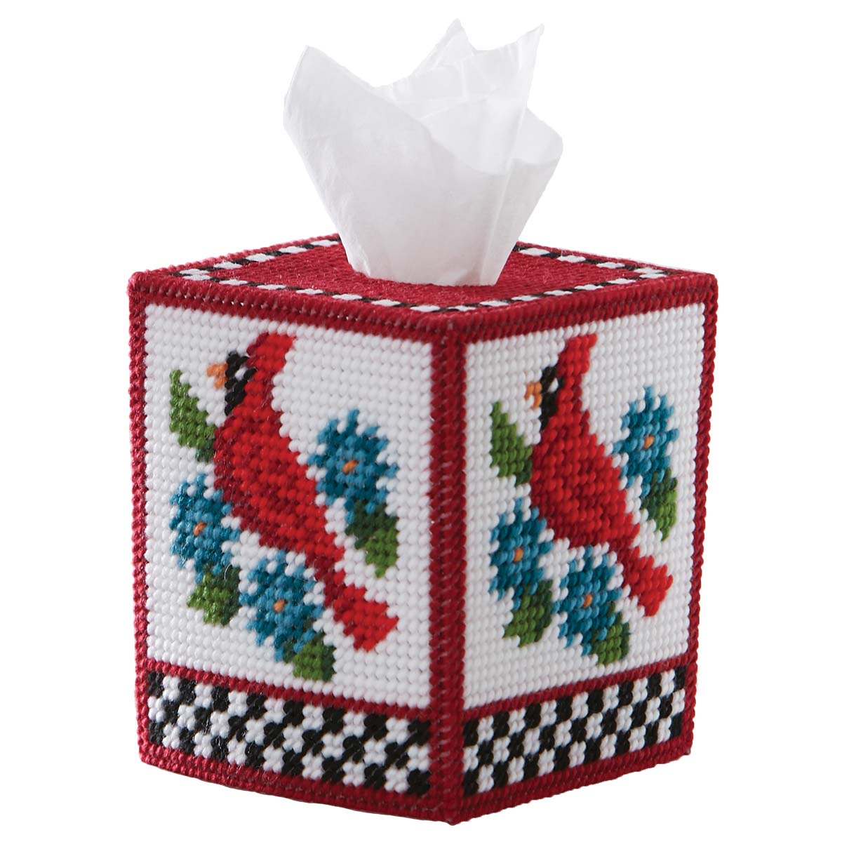 Herrschners Garden Cardinal Tissue Box Plastic Canvas Kit
