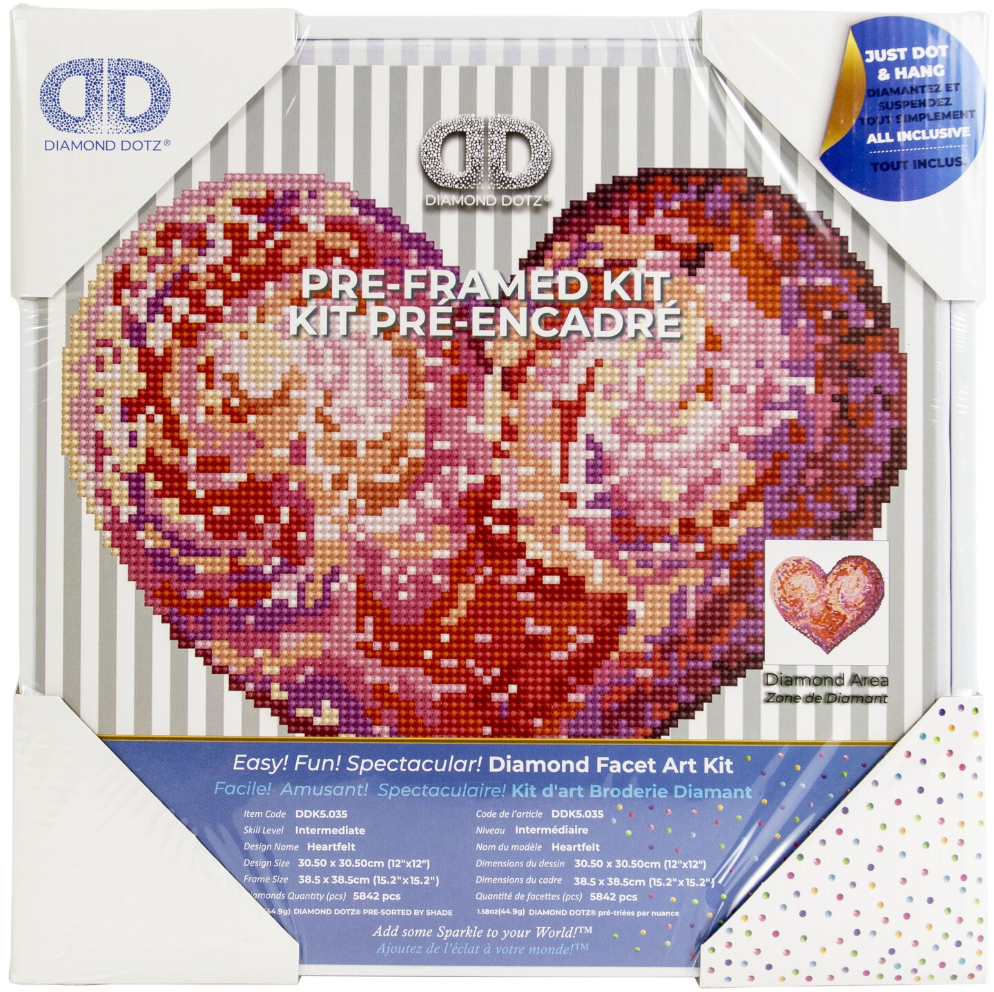 Diamond Dotz PreFramed Diamond Art Kit 12"X12"Heart Felt Michaels