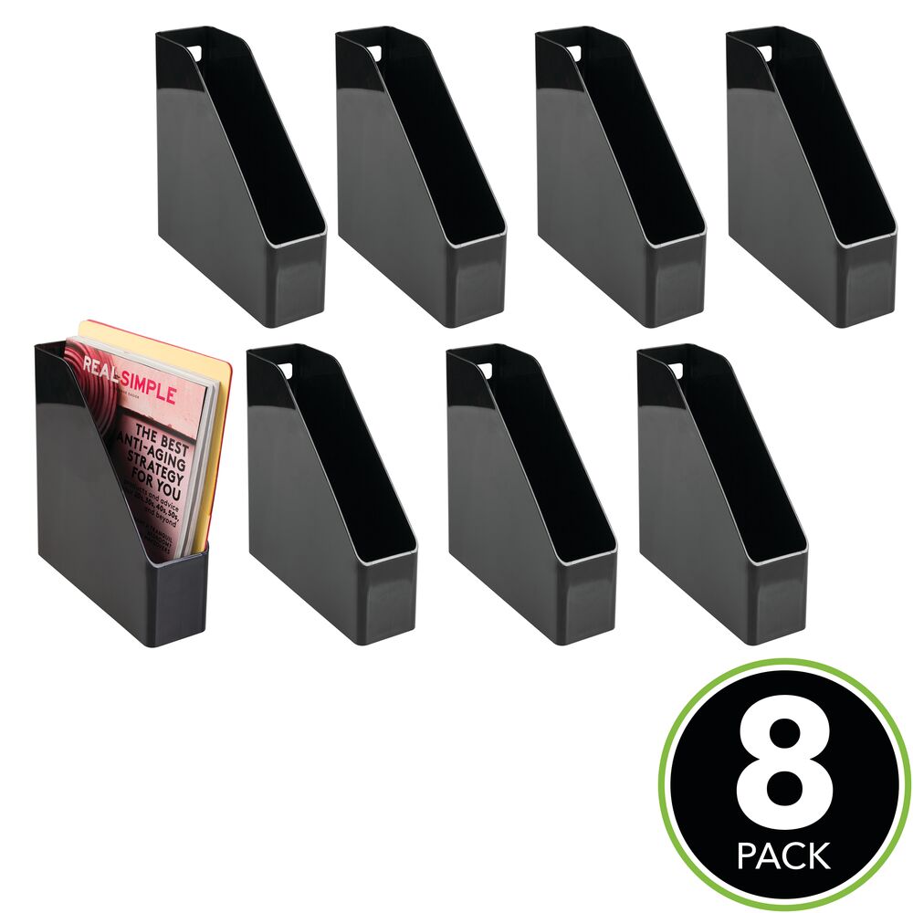 mDesign Plastic File Folder Bin, Office Desktop Organizer, 8 Pack
