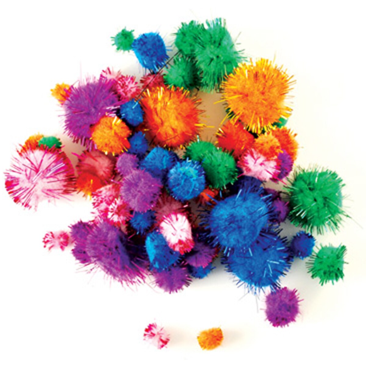 Krafty Kids Glitter Pom-Poms Variety Pack 75/Pkg-Assorted