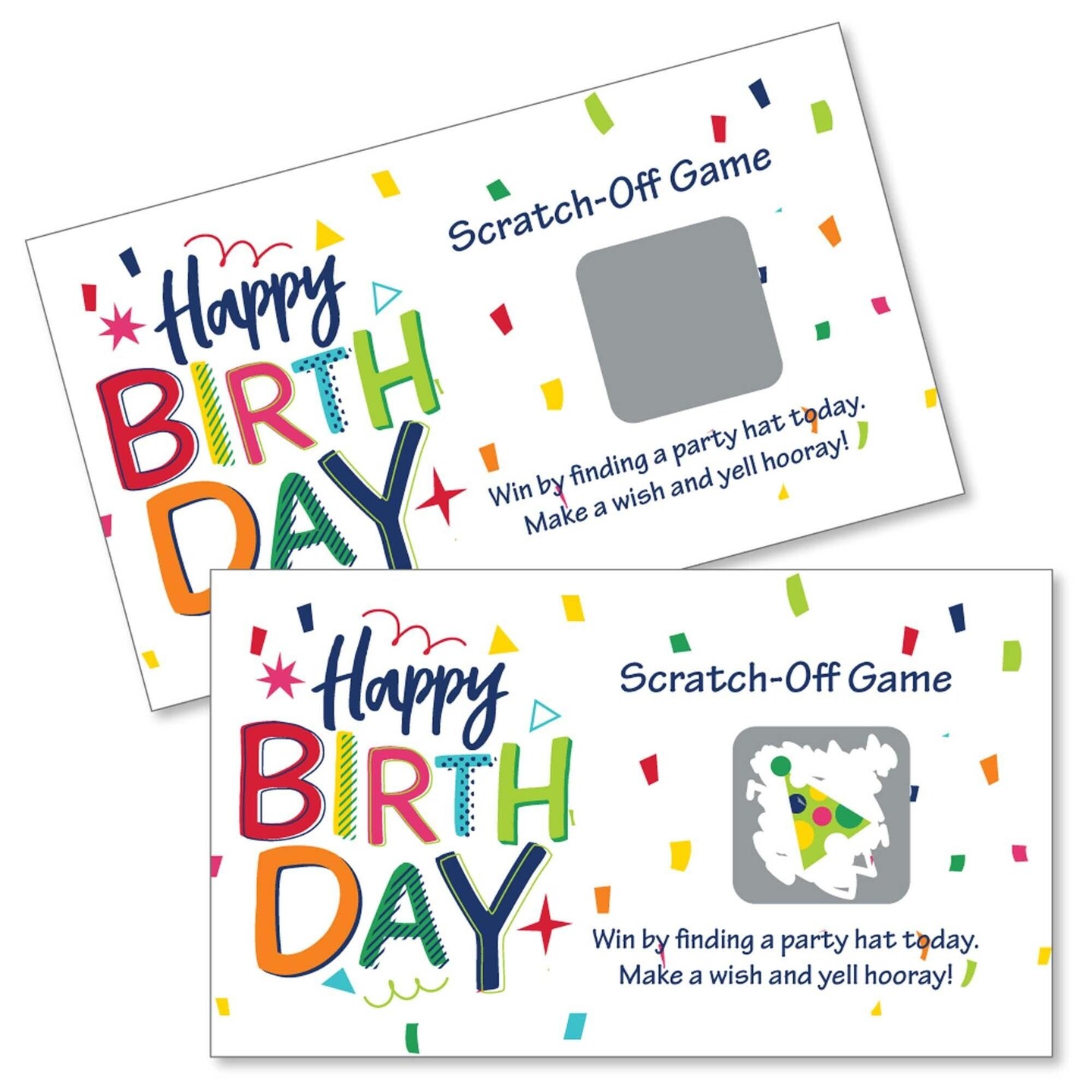 Big Dot of Happiness Cheerful Happy Birthday - Colorful Birthday Party Game Scratch Off Cards - 22 Count